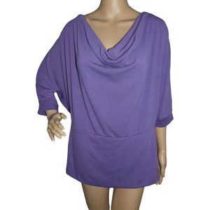 Poliana Plus Size 2XL Soft Purple Drape Neck Tunic Sweater xxl 2x